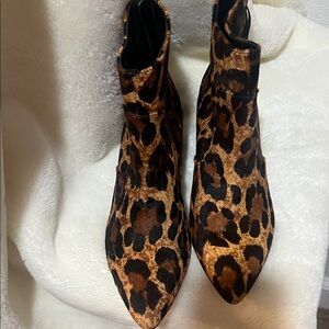 Karl Lagerfeld Brown Leopard Ankle Boots